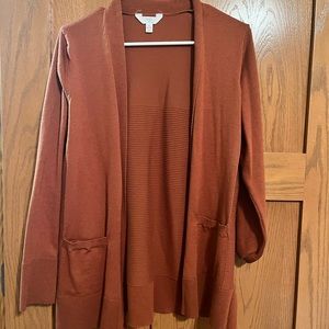 Time and Tru Burnt Orange Cardigan